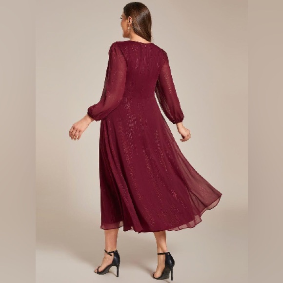 EVER PRETTY LONG SLEEVE RUFFLE DRESS - Picture 7 of 8